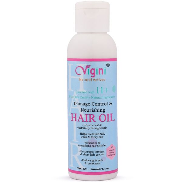 Vigini Damage Repair Control & Nourishing Hair Care Vitalizer Tonic Oil 100ml for Hair Fall Loss Thinning Rough Dry Itchy Scalp Treatment Provides Silky Shine Frizz Free Hair Shampoo Mask