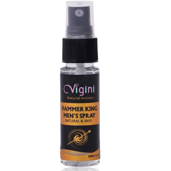 Vigini Natural Hammer King Intimate Deodorant Spray Men Long Lasting Pleasure Water Based Sensual Delay Time CFC Free Non Transferable Male 30 ml