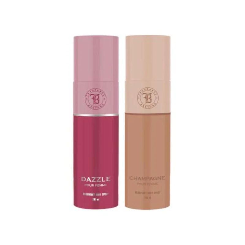Fragrance & Beyond Body Deodorant for Women (Pack of 2) - 200ML Each | Dazzle, Champagne