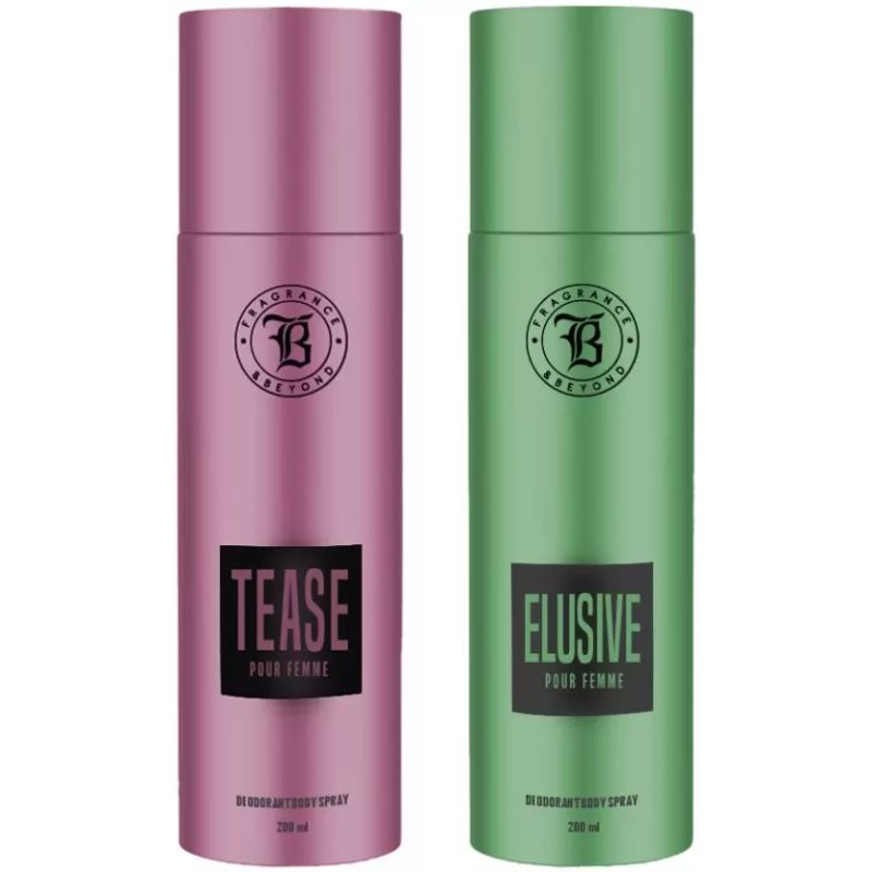 Fragrance & Beyond Body Deodorant for Women, (Pack of 2) - 200ml Each | Elusive, Tease