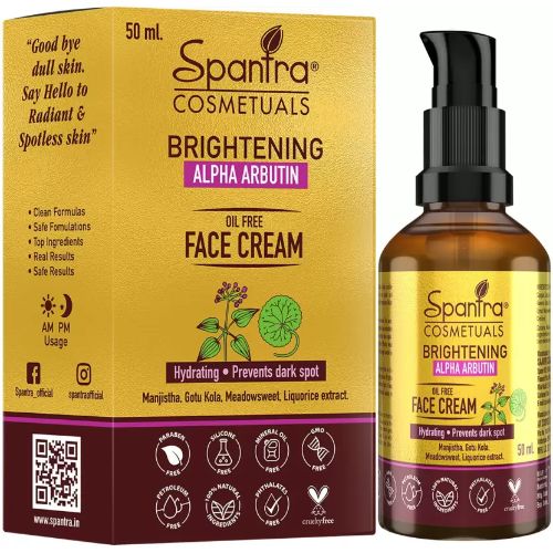 Spantra Brightening Alpha Arbutin Oil Free Face Cream, 50ml