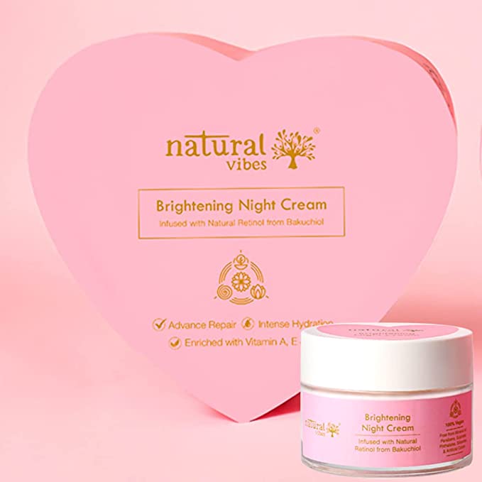 Natural Vibes Glow & Brightening Night Cream - Advance Repair & Hydration with Natural Retinol