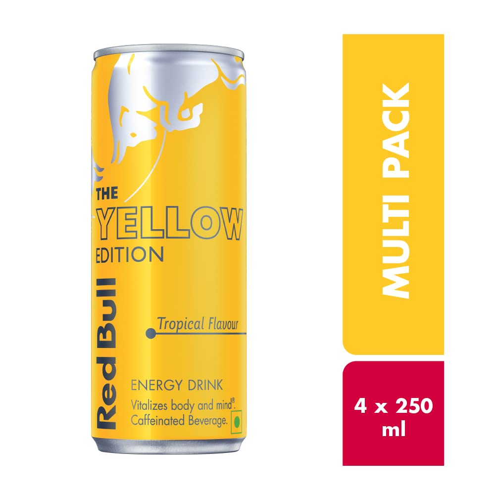 Red Bull Energy Drink, The Yellow Edition, 250ml (4 Pack)