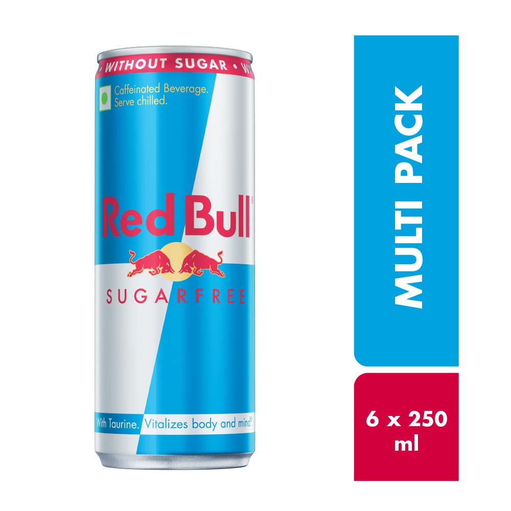 Red Bull Energy Drink, Sugarfree, 250 ml (6 Pack)