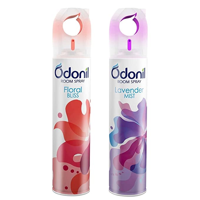 Odonil Air Freshener Spray for Home and Office - Floral Bliss and Lavender Mist (Pack of 2, 220ml each) | Long-lasting Fragrance