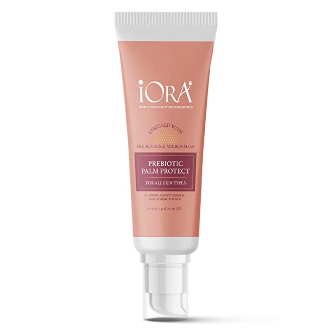 iORA Prebiotic Palm Protect for Nourished and Moisturised palms | powered by Colloidal silver & Tomato Extracts and Alovera & Shea Butter | Repairs Skin Texture and Improves Nail Health | For Men & Women