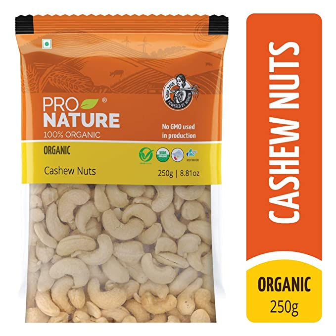 Pro Nature 100% Organic Cashew Nuts, 250g
