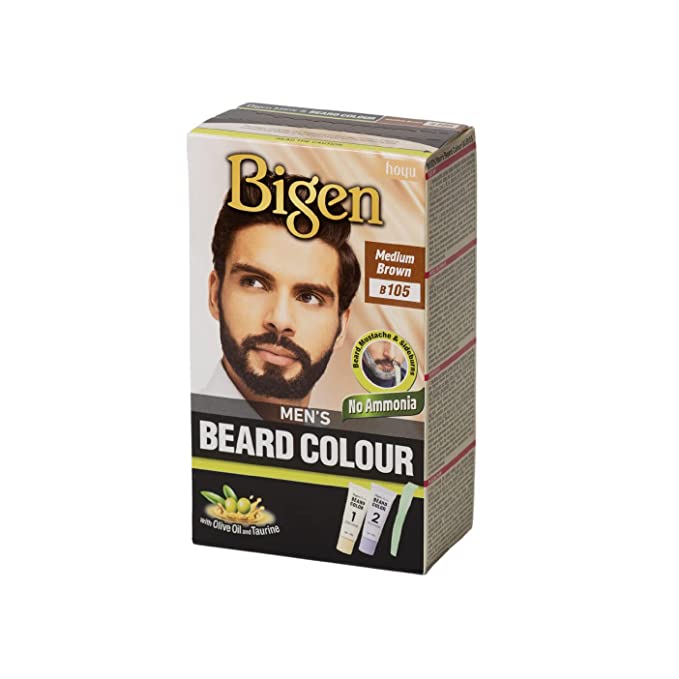 Bigen Men's Beard Color Medium Brown 20gm+20gm -105, 102 g