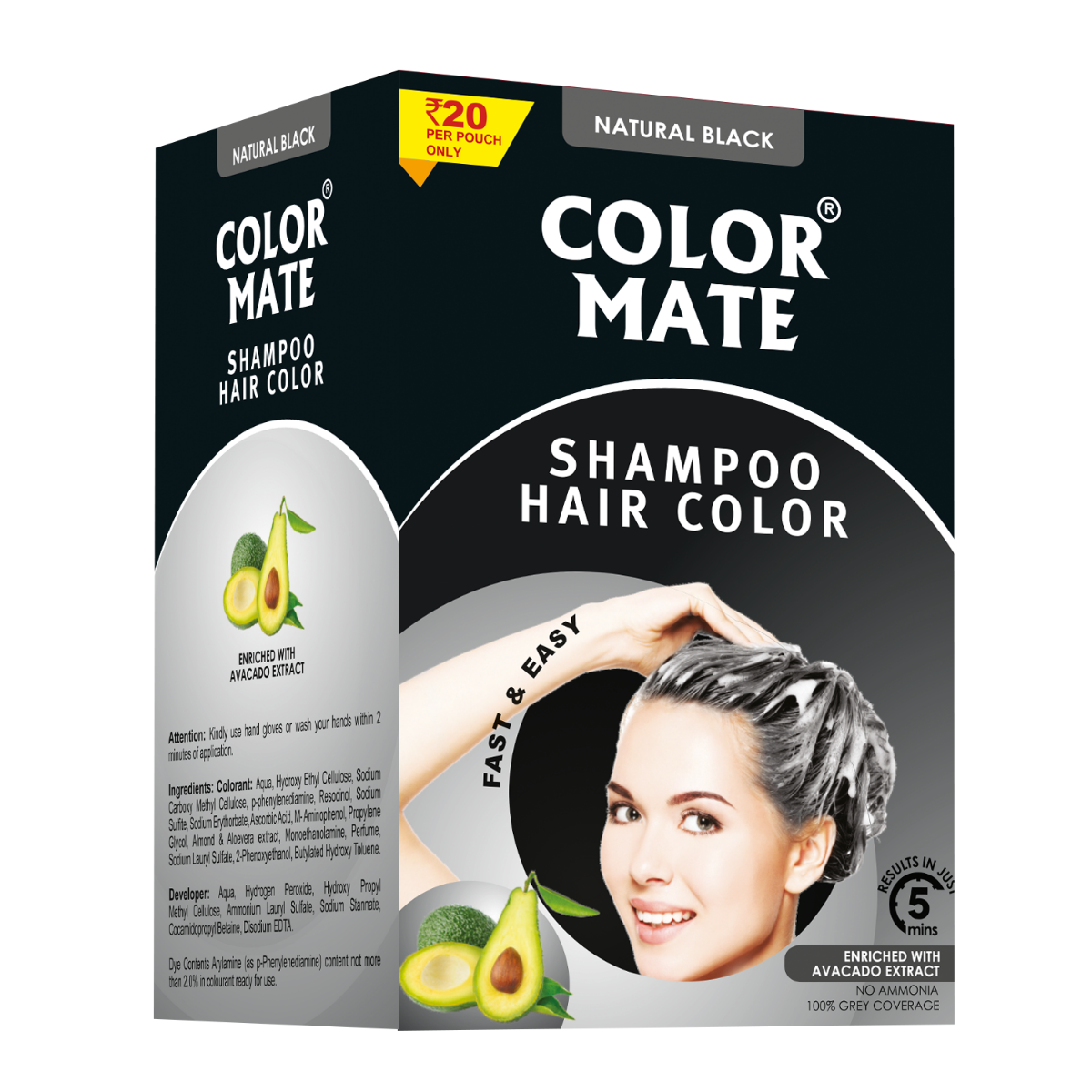 COLOR MATE HAIR COLOR SHAMPOO - NATURAL BLACK