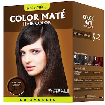 Color Mate Herbal Based Ammonia Free Hair Colour with Ayur Product In Combo (9.2-Natural Brown)