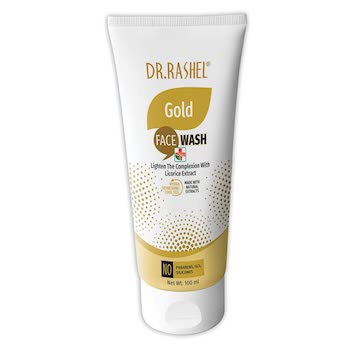 DR.RASHEL Gold Face Wash Lighten the Complexion with Licorice Extract with No Parabens, SLS, Silicones & Colour (100 ml)