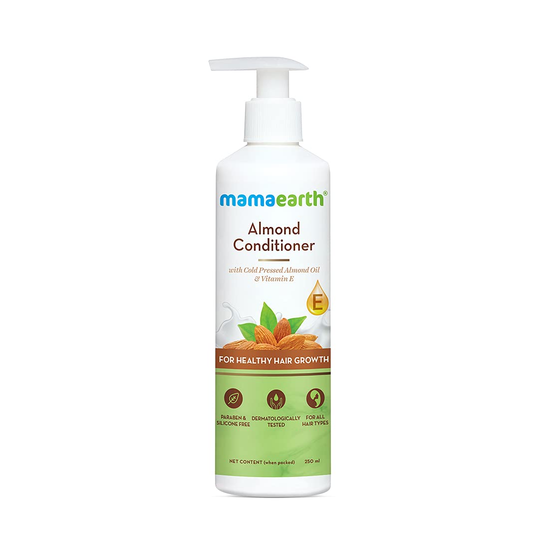Mamaearth Almond Conditioner| For Healthy Hair Growth| Deep Nourishment| With Almond Oil and Vitamin E | Pore Paraben Free | Silicone Free | Safe for Chemically Treated Hair | 100% Vegan | - 250 ml