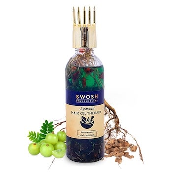 SWOSH 100% Ayurvedic Hair Oil, Bhringraj and Amla Oil, Reduces Hair Loss And Improves Hair Growth, No parabens, sulphates, silicones or synthetic colours, 100ml