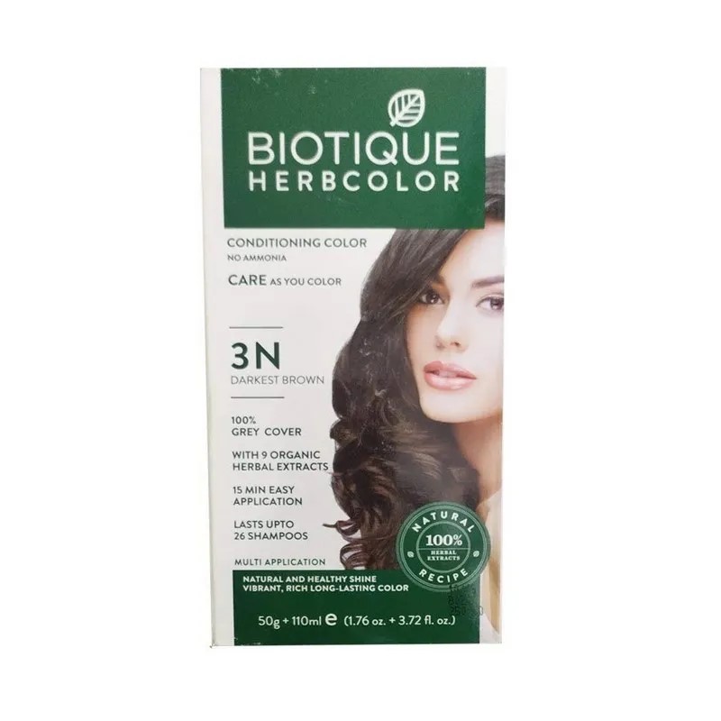 Biotique Herbcolor Hair Colour Darkest Brown 3N