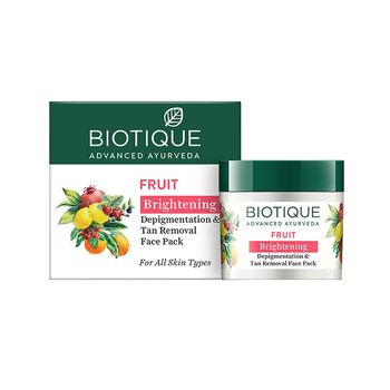 Biotique Fruit Brightening Depigmentation & Tan Removal Face Pack For All Skin Types, 75gm