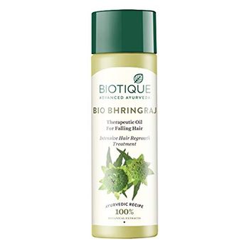 Biotique Bio Bhringraj Therapeutic Hair Oil for Falling Hair Intensive Hair Regrowth Treatment, 120ml