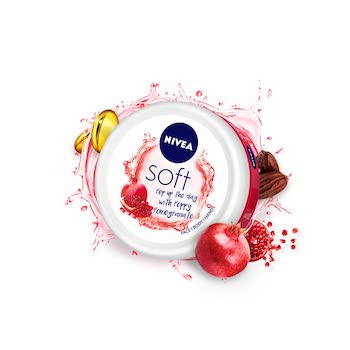 NIVEA Soft Light Moisturizer Cream Peppy Pomegranate For Hands And Body - 100 ml