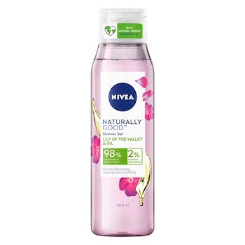 NIVEA Naturally Good Body Wash,Lily of the Valley & Oil Shower Gel, No Parabens,Vegan Formula - 300 ml