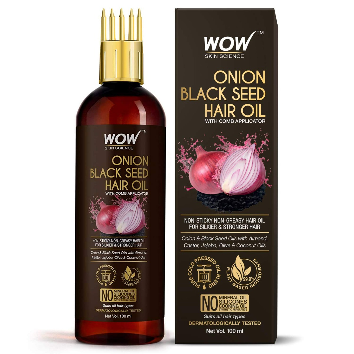 WOW Skin Science Onion Black Seed Hair Oil for Hair Growth and Hair Fall Control- 100 ml