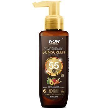 WOW Skin Science Sunscreen Matte Finish - Spf 55 Pa++ - Uva &Uvb Protection - 100 ml