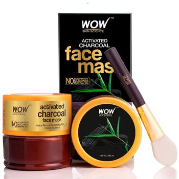 WOW Activated Charcoal Face Mask with PM 2.5 Anti-Pollution Shield - 200 ml