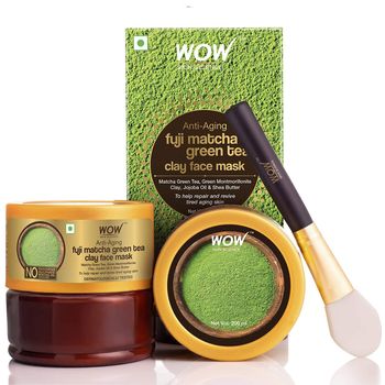 WOW Skin Science Anti-Aging Fuji Matcha Green Tea Clay Face Mask, 200 ml