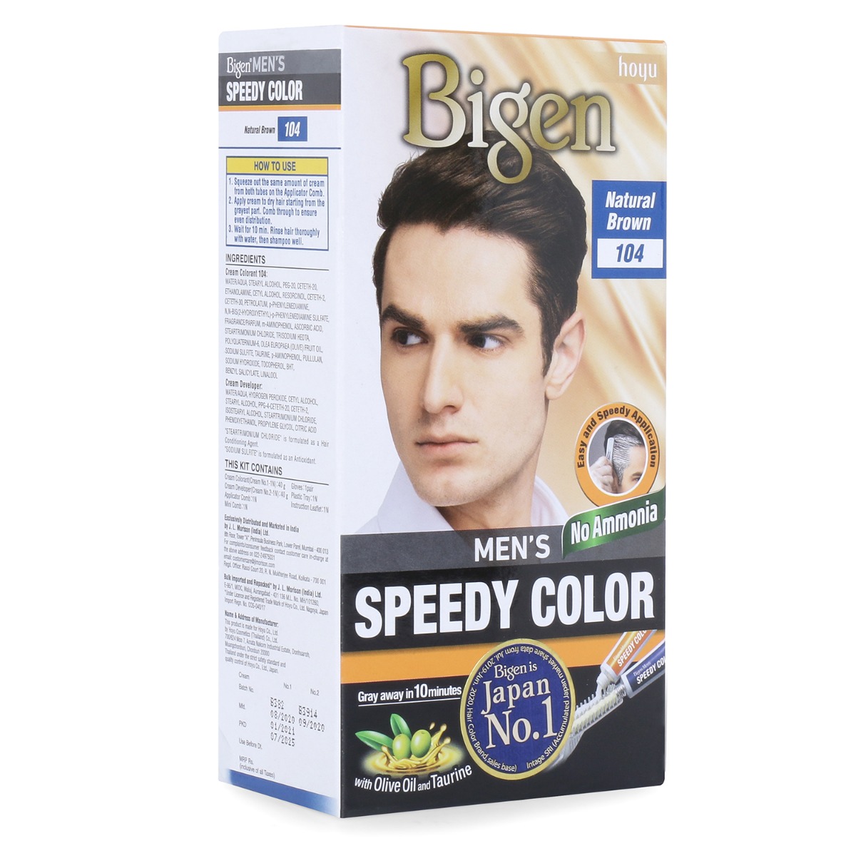 Bigen Men's Speedy Hair Color Natural Brown 104 - 80 gm