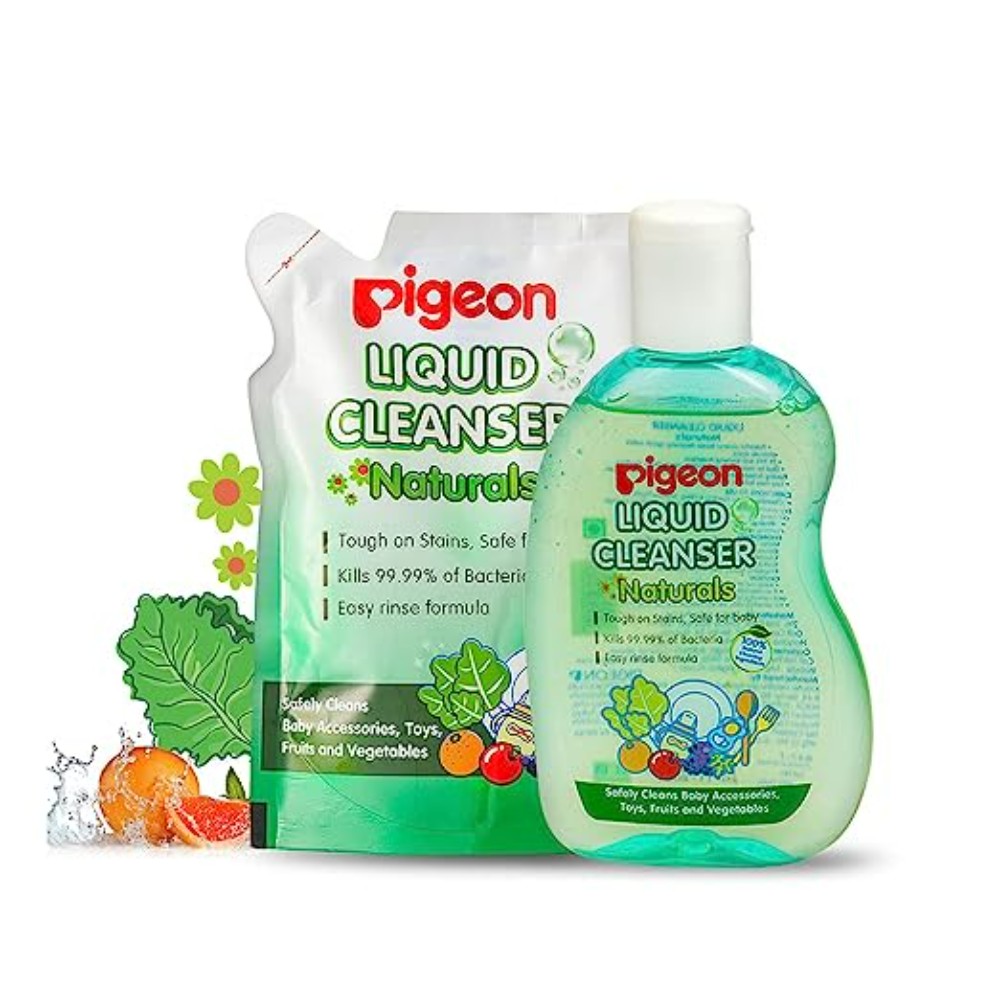 Pigeon Liquid Cleanser Naturals Bottle and Refill Combo 400ML