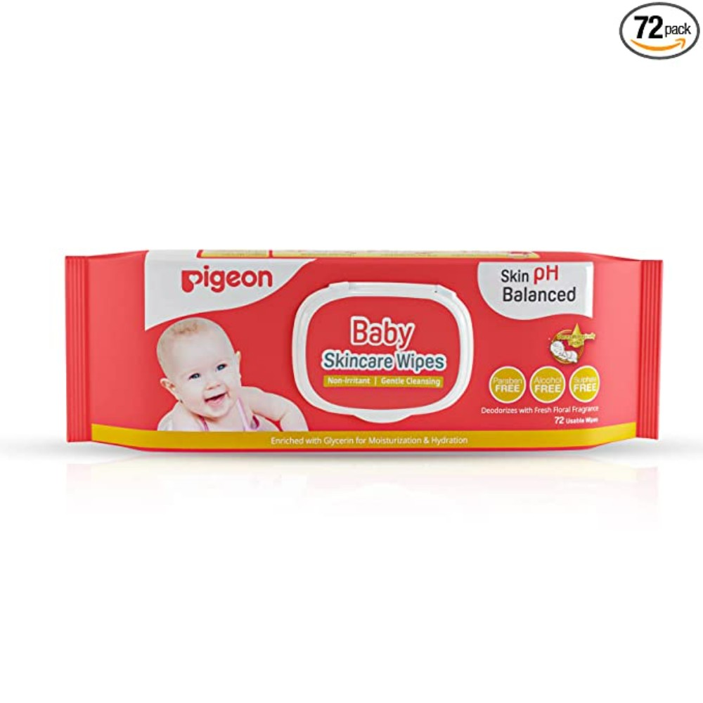 Pigeon Baby Skincare Wipes with LID, 72 Sheets