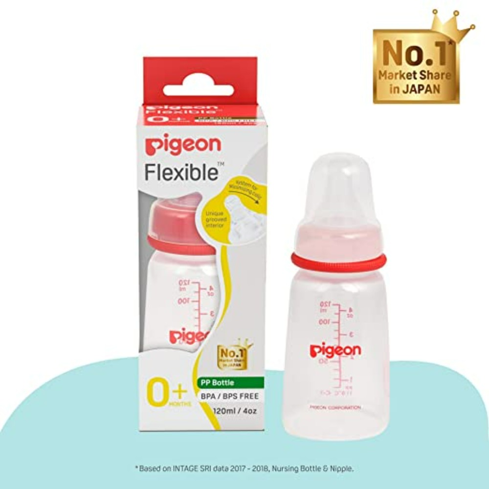 Pigeon PP Bottle 0+ month, Red, 120ml