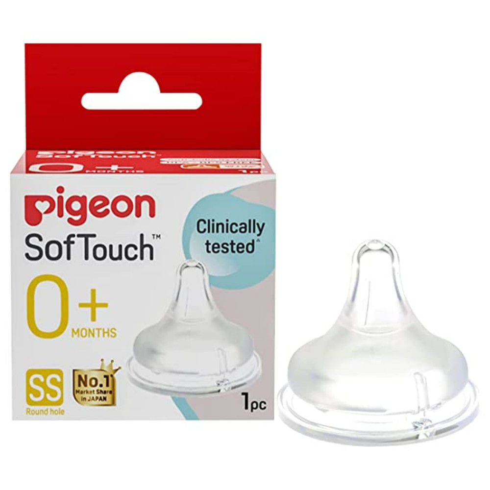 Pigeon Softtouch Nipple SS,For 0+ Month