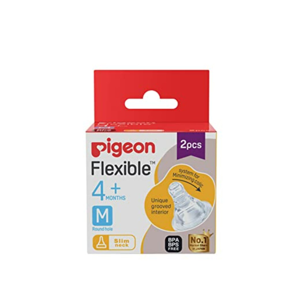 Pigeon Peristaltic Nipple M,For 4+ Month(2pc)