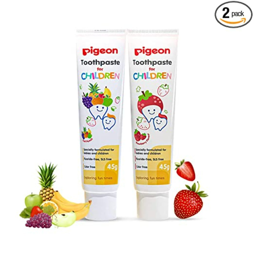 Pigeon Toothpaste Combo Stawberry+Fruit Punch 90g