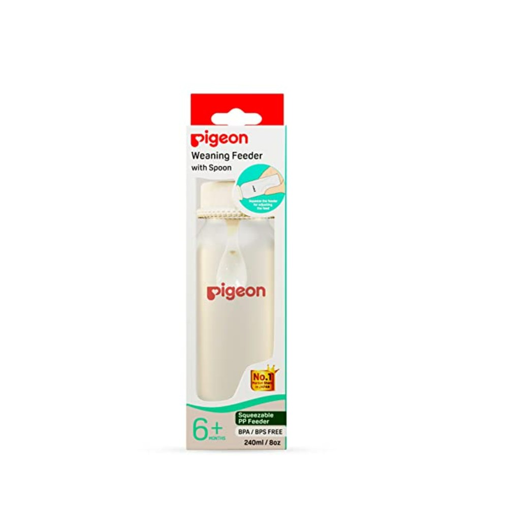 Pigeon Food Feeder with Spoon, 6+M, 240ml White