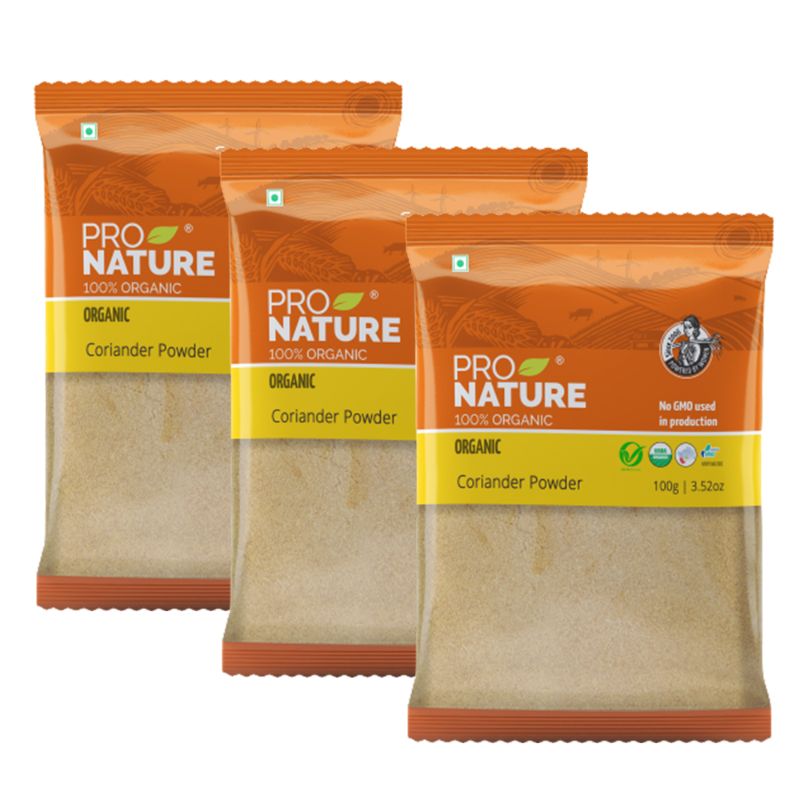 Pro Nature 100% Organic Coriander Powder, 100g (Pack of 3)