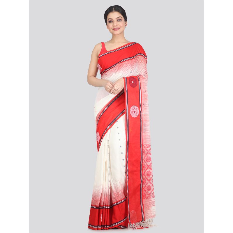 Pinkloom Women's Cotton Saree With Unstitched Blouse Piece