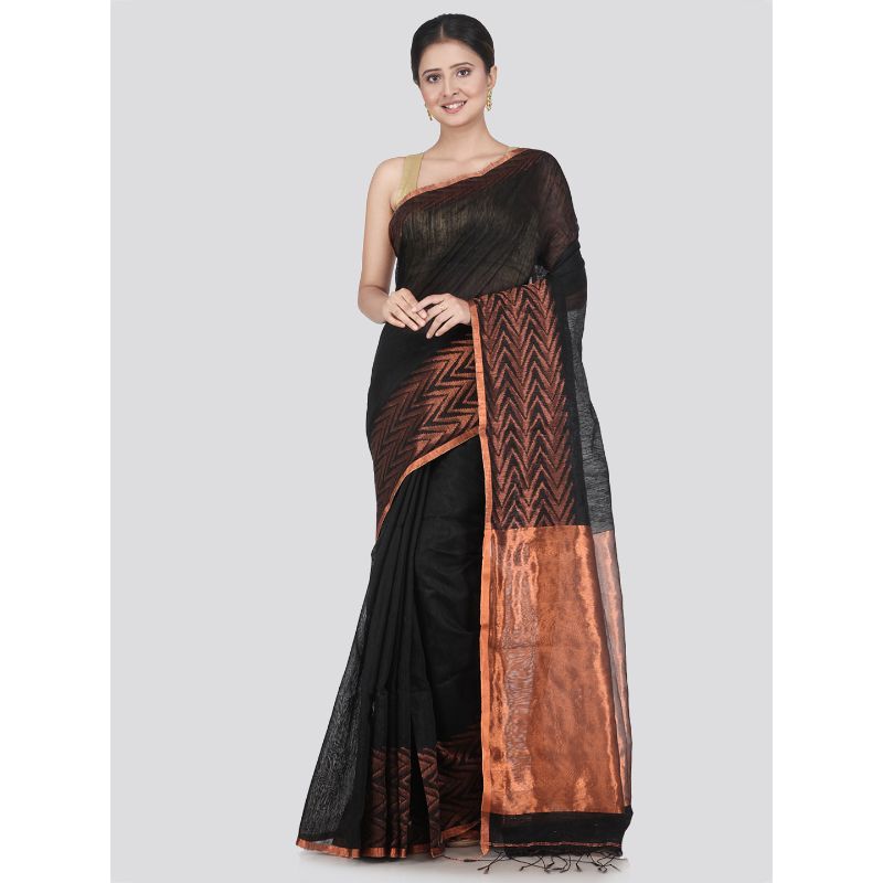 Pinkloom Women's Matka Saree With Unstitched Blouse Piece