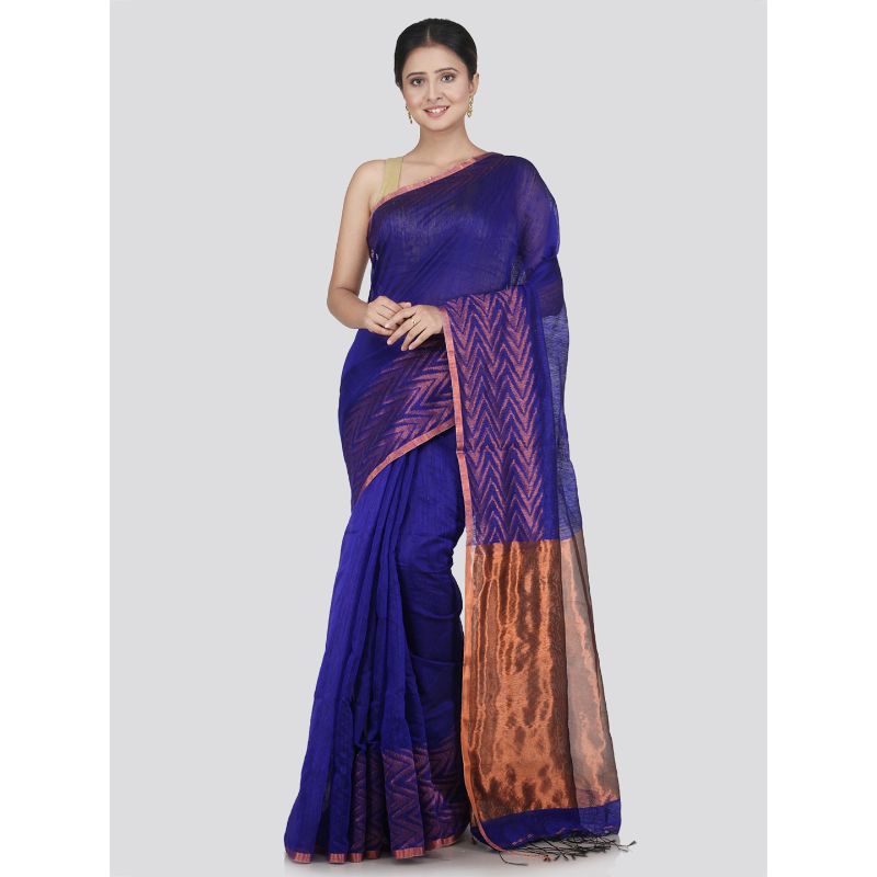 Pinkloom Women's Matka Saree With Unstitched Blouse Piece