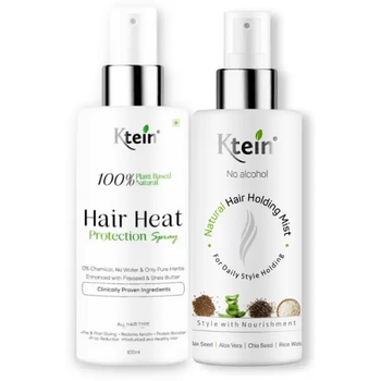 Combo:Ktein Natural 100% Plant base  Hair Heat Protection Spray 100ml + Ktein Natural Hair Holding Spray 100ml