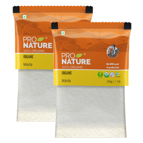 Pro Nature 100% Organic Refined Wheat Flour (Maida), 500g (Pack of 2)