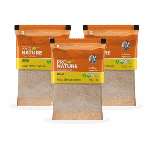Pro Nature 100% Organic Daliya (Broken Wheat), 500g (Pack of 3)