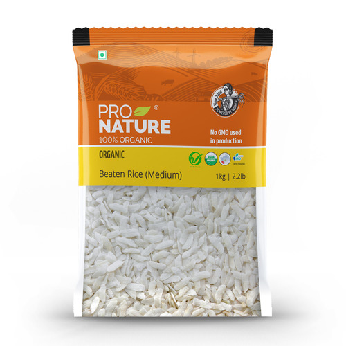 Pro Nature 100% Organic Beaten Rice (Medium Poha), 1Kg