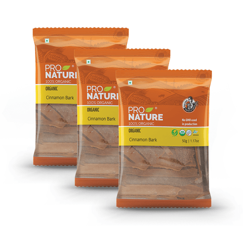 Pro Nature 100% Organic Cinnamon Bark (Dalchini), 50g (Pack of 3)