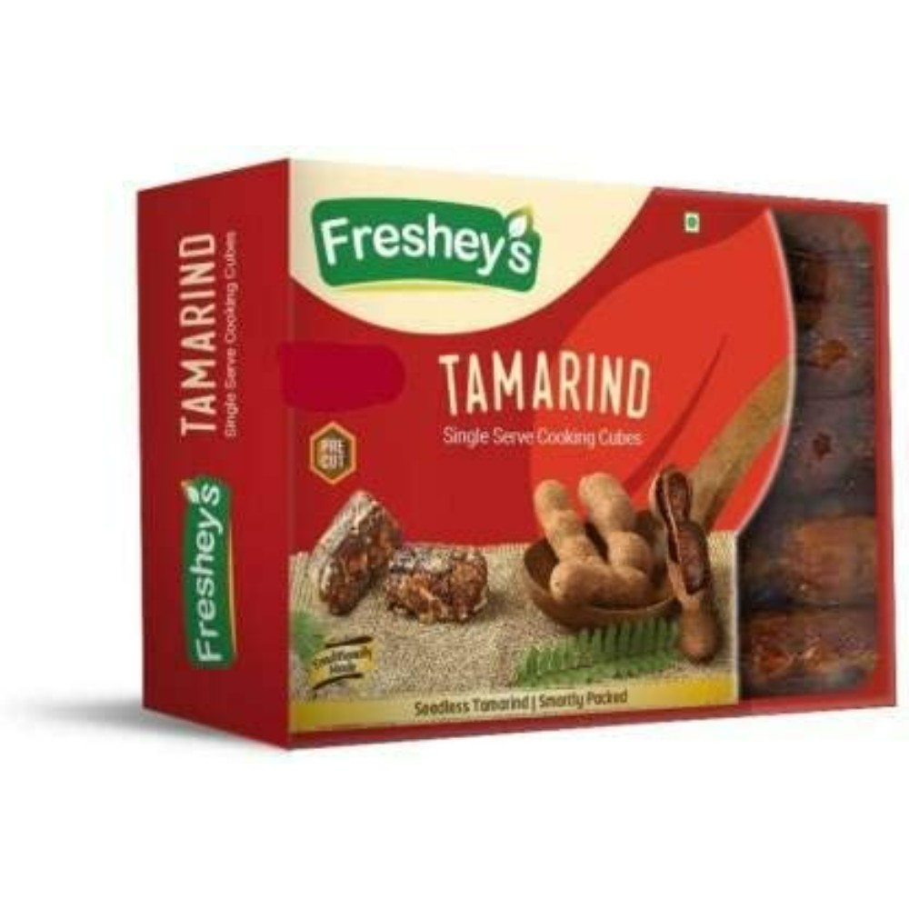 Freshey's Seedless Tamarind Cubes/ Imili / Puli - Precut Seedless Tamarind Cubes | Single Serve Cooking Cubes | Traditionally Made | Untouched by hands | improve digestion Hygienically and Smartly Packed 500 G