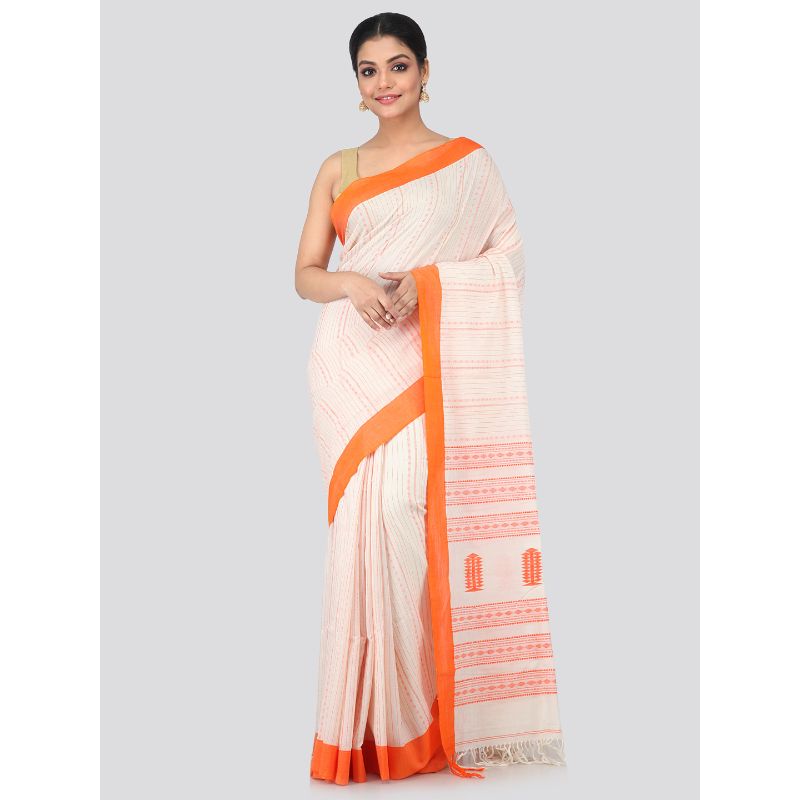 Pinkloom Women's Cotton Saree With Unstitched Blouse Piece