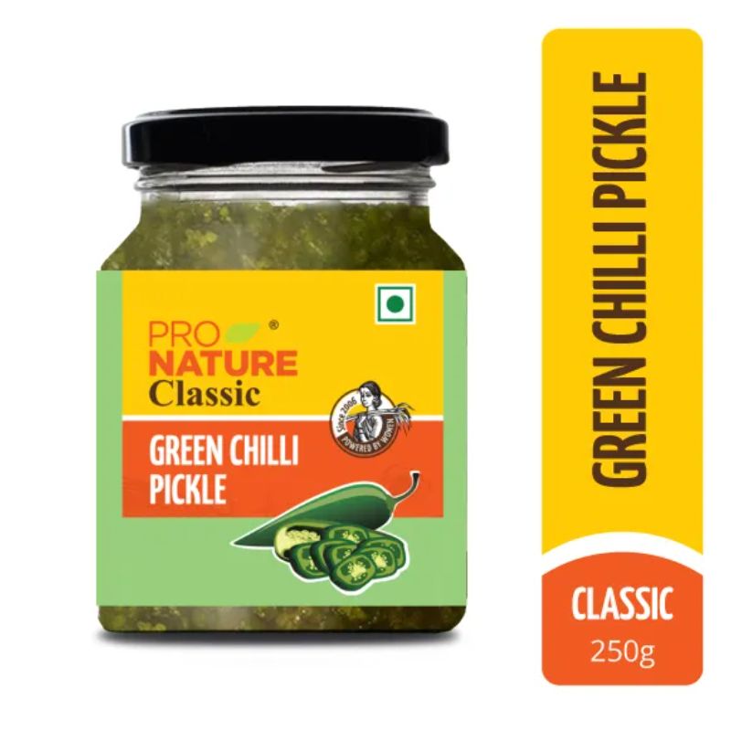 Pro Nature Classic Green Chilli Pickle, 250g