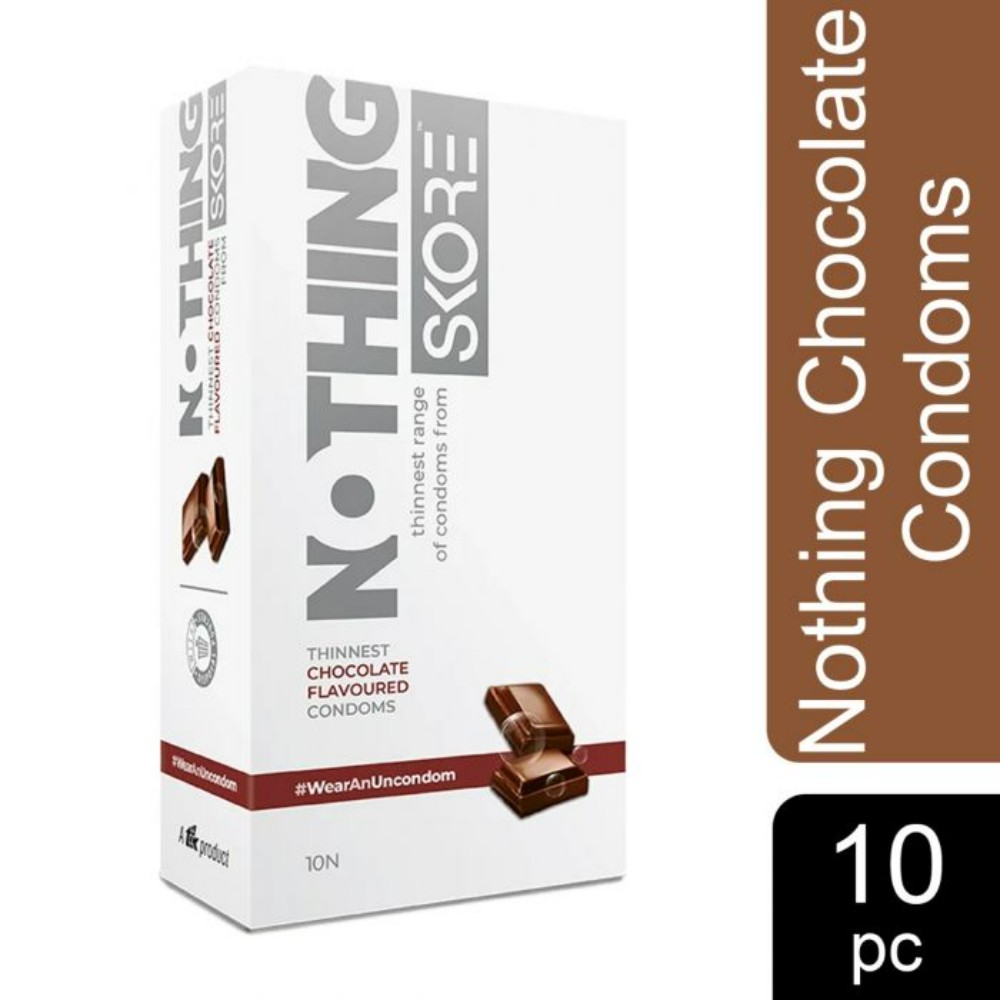 Skore Nothing Thinnest Condoms | Chocolate Flavored With Disposal Pouches | Pack of 1 | 10's each…