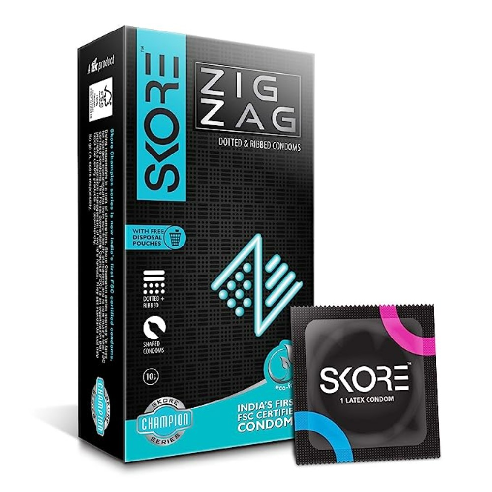 Skore Condoms, Zig Zag - 1 Pack (10 pieces)