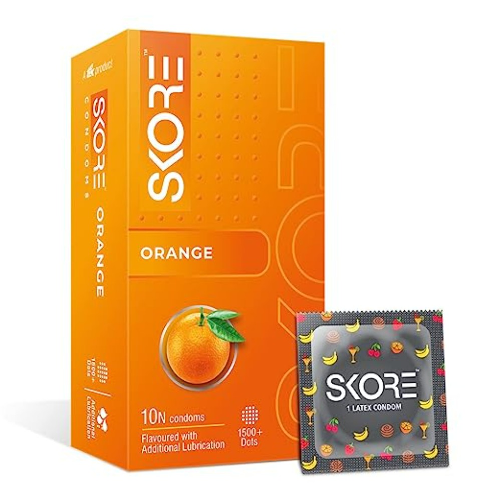 Skore Orange Flavoured Condoms - 10 Pieces