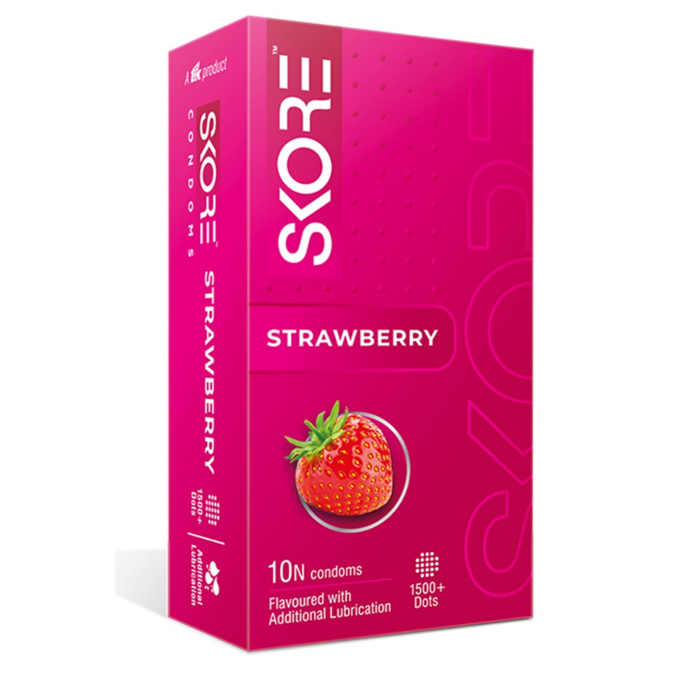 Skore Strawberry condoms 10s (Pack of 8)